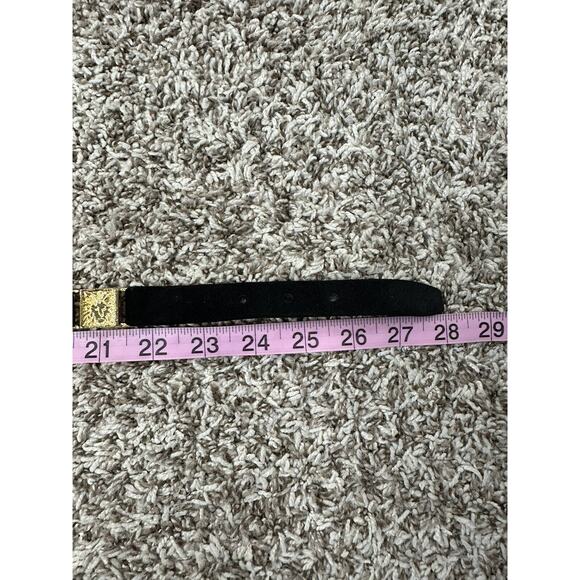 ANNE KLEIN Black Leather Skinny Dress Womens Belt Gold-Tone Link Belt Size S 24 - Picture 2 of 8